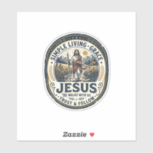 Jesus Klein Huis Slaag Leven Vintage Sticker