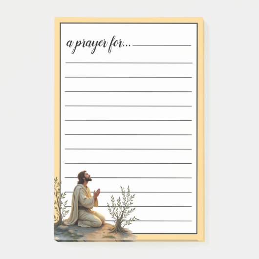 Jesus Kneeling in Prayer War Room Prayer Post-it® Notes (Voorkant)