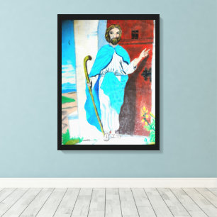 JESUS KNOCKS canvas Afdruk
