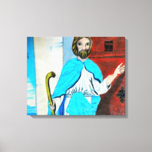 JESUS KNOCKS canvas Afdruk (Voorkant)