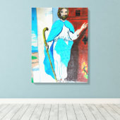 JESUS KNOCKS canvas Afdruk (Insitu (Houten vloer))