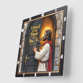 Jesus Knocks: Open Your Heart Vierkante Klok (Hoek)