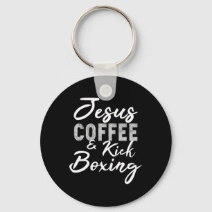 Jesus Koffie En Kickboksen Funny Martial Arts Werk Sleutelhanger