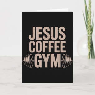 Jesus Koffie Gym Grappig Christelijke Workout Barb Kaart