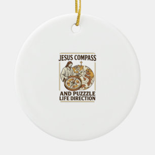 Jesus Kompas En Puzzel Levensrichting Jezus Comp Keramisch Ornament
