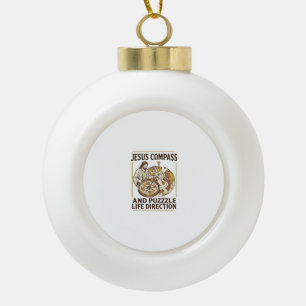 Jesus Kompas En Puzzel Levensrichting Jezus Comp Keramische Bal Ornament