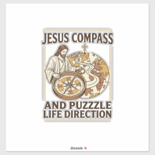 Jesus Kompas En Puzzel Levensrichting Jezus Comp Sticker