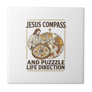 Jesus Kompas En Puzzel Levensrichting Jezus Comp Tegeltje
