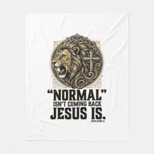 Jesus Komt Terug Leeuw Kruis Christelijk T-shirt Fleece Deken