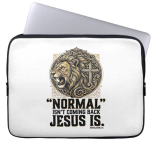 Jesus Komt Terug Leeuw Kruis Christelijk T-shirt Laptop Sleeve