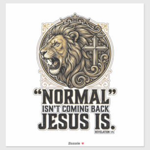 Jesus Komt Terug Leeuw Kruis Christelijk T-shirt Sticker
