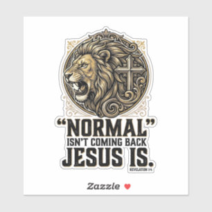 Jesus Komt Terug Leeuw Kruis Christelijk T-shirt Sticker
