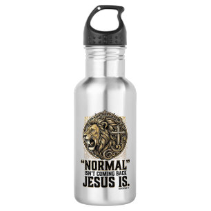 Jesus Komt Terug Leeuwkruis Christelijk T-shirt Waterfles