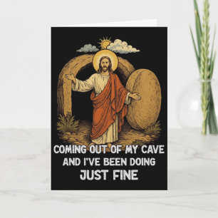 Jesus komt uit mijn grot en ik deed het prima kaart