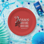 JESUS KONING OF KINGS-Christelijke kerstgeschrift Papieren Bordje (Feest)