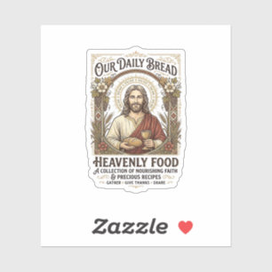 Jesus Kookboek Receptkaart Esthetisch Vintage T-sh Sticker