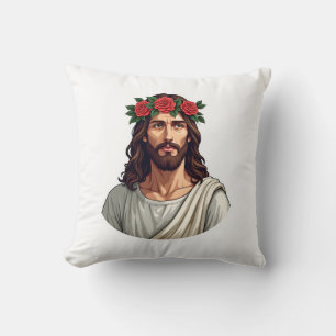 Jesus Kroont Roos Vintage Gravure Shirt 2 Kussen