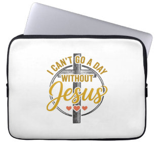 Jesus Kruis Christelijke Typografie Shirt Ontwerp_ Laptop Sleeve