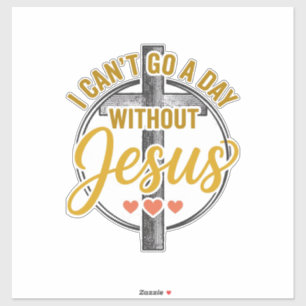 Jesus Kruis Christelijke Typografie Shirt Ontwerp_ Sticker
