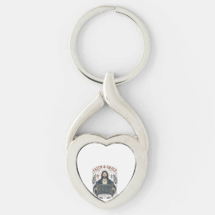 Jesus Kruissteek Vintage T-shirt Christelijke Graf Sleutelhanger