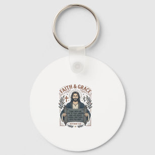 Jesus Kruissteek Vintage T-shirt Christelijke Graf Sleutelhanger