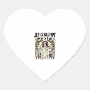 Jesus Kwitantie Betaald in Volle Jezus Kwitantie B Hart Sticker
