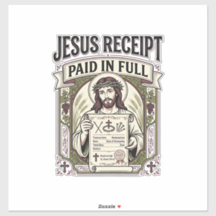 Jesus Kwitantie Betaald in Volle Jezus Kwitantie B Sticker