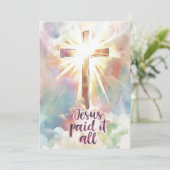 Jésus L'A Payé Tout Chrétien Hymne Pâques Carte Pl (Debout devant)