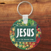 JESUS laat ons hem met kerst bewonderen Sleutelhanger (Voorkant)