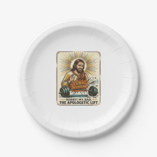 Jesus laat zware halter luidruchtig vallen Gym Lun Papieren Bordje