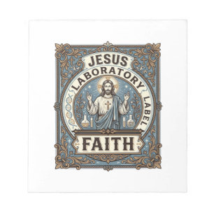 Jesus Laboratorium Label Geloven Jesus Laboratoriu Notitieblok