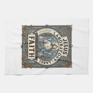 Jesus Laboratorium Label Geloven Jesus Laboratoriu Theedoek