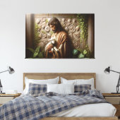 Jesus & Lamb Canvas Afbeelding 13 (Insitu (Slaapkamer))
