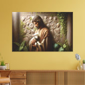 Jesus & Lamb Canvas Afbeelding 13 (Insitu (Woonkamer))