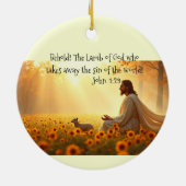 Jesus Lamb of God Acrylic Print Keramisch Ornament (Achterkant)