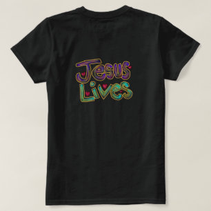‘Jesus Leeft’ Christelijke Citaat Dames Zwart T-shirt