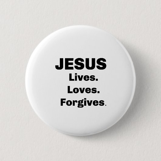 JESUS Leeft Liefheeft Vergeeft Ronde Button 5,7 Cm (Voorkant)