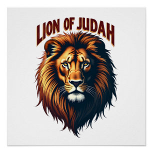Jesus Leeuw van Juda Vintage Gravure Christelijk T Perfect Poster