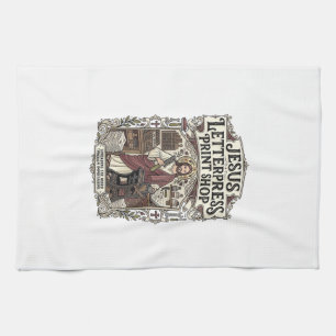 Jesus Letterpress Print Shop Jezus Letterpersdruk Theedoek
