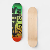 Jesus; Levendig groen, Sinaasappel en geel Skateboard (Voorkant)