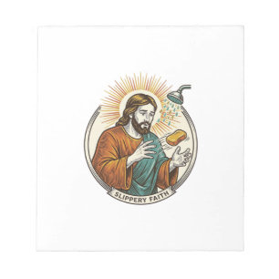 Jesus liet gladde zeep douche bad onhandig Humo Notitieblok