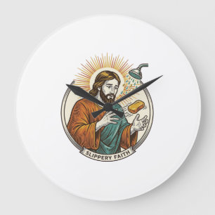 Jesus liet gladde zeep douche badkuip onhandige hu grote klok