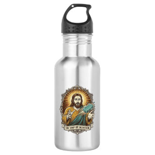 Jesus liet gladde zeep vallen in de douche onhandi waterfles