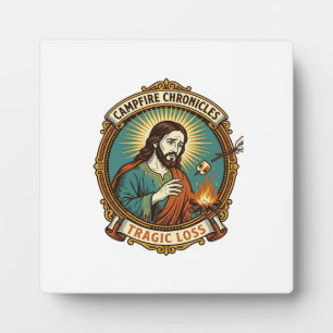 Jesus liet Marshmallow Kampeer vuur Feest Mislukt Fotoplaat