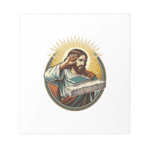 Jesus liet telefoon gezicht plat beton paniek sche notitieblok