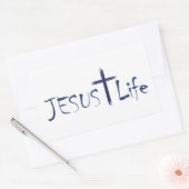 JESUS Life Blue Text Stickers 20 per vel (Envelop)