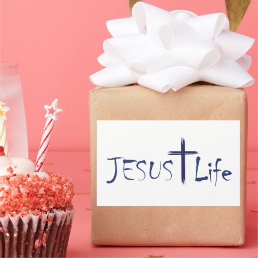 JESUS Life Blue Text Stickers 20 per vel (Feest)