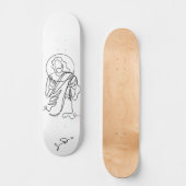 Jesus Lined Art Print Skateboard (Voorkant)