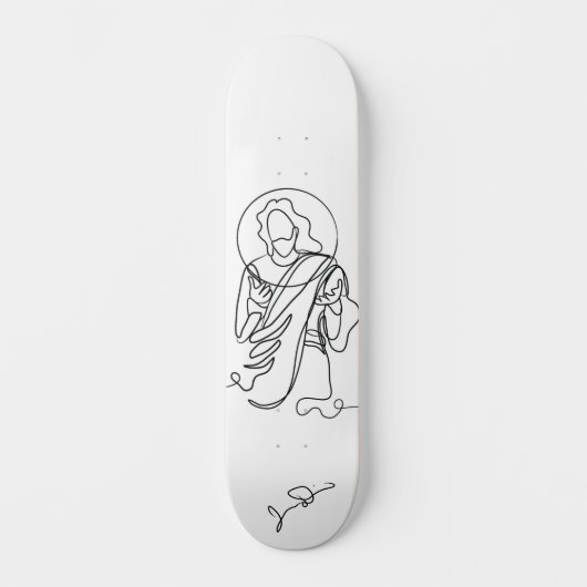 Jesus Lined Art Print Skateboard (Voorkant)