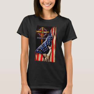 Jesus Lion American Flag Christelijk Patriotic Pat T-shirt